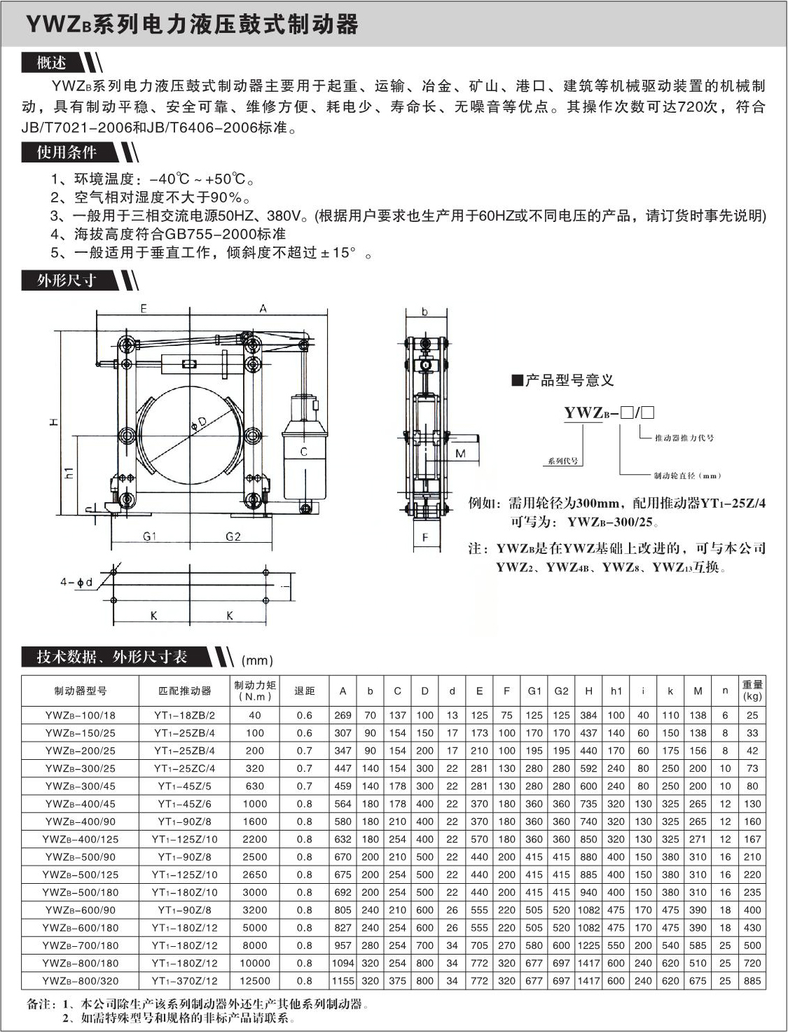YWZB系列电力液压鼓式制动器