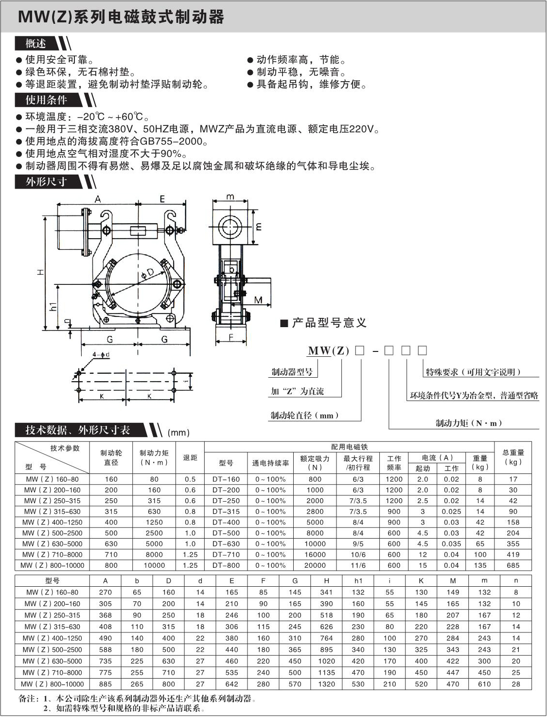 MW(Z)系列电磁鼓式制动器