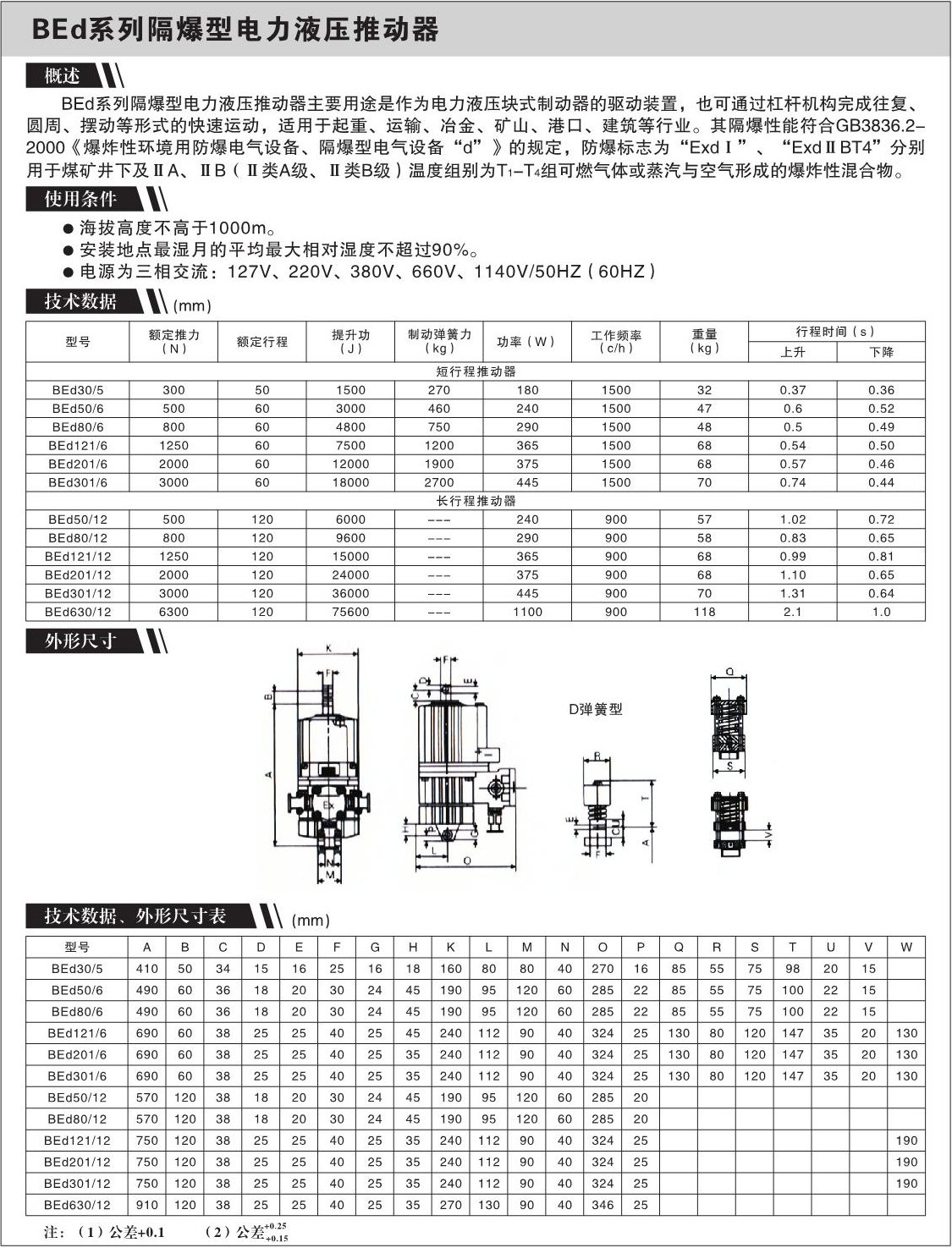BEd系列隔爆型电力液压推动器